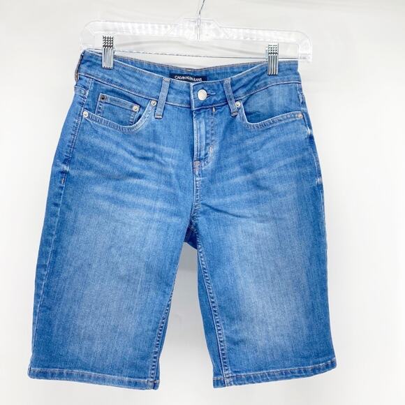 Calvin Klein mid rise denim jean bermuda shorts summer casual everyday vacation
